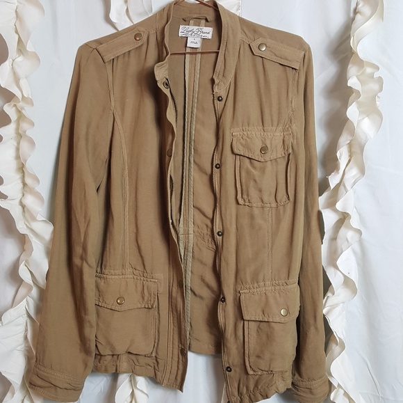 Lucky Brand Jackets & Blazers - Lucky Brand khaki linen blend utility jacket small